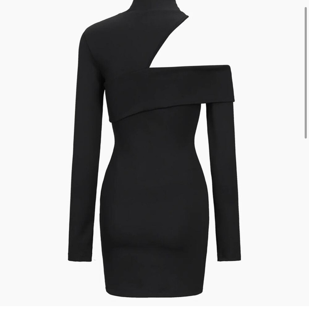 Commence One Shoulder Black Dress